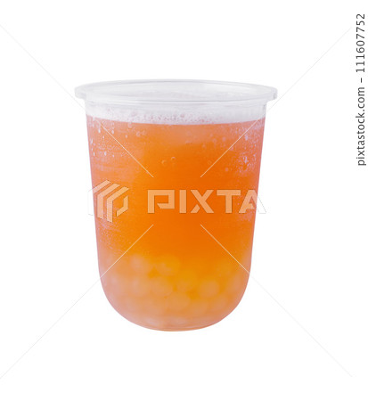 Iced milk tea with bubble isolated Iced milk tea with bubble isolated 111607752