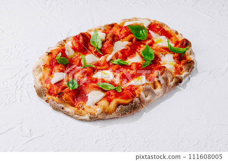 square margherita pizza top view square margherita pizza top view 111608005