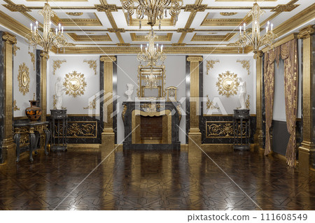 3d rendering of the hall in classical style 3d rendering of the hall in classical style 111608549