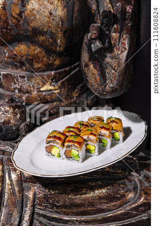 Sushi set canada roll with eel 111608824