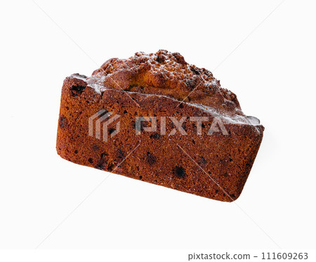bread with raisins and walnuts isolated on white bread with raisins and walnuts isolated on white 111609263