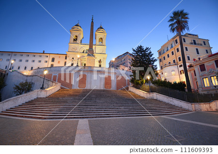 Spanish Steps in Rome, Italy at Dawn 111609393