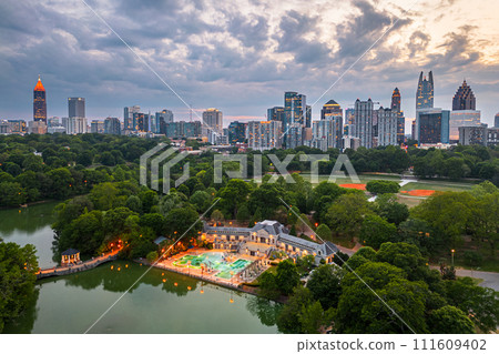 Atlanta, Georgia, USA Over Piedmont Park 111609402