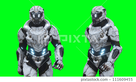 Military futuristic cyborg, robot. 3d rendering. Military futuristic cyborg, robot. 3d rendering. 111609455