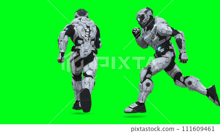 Military futuristic cyborg, robot. 3d rendering. Military futuristic cyborg, robot. 3d rendering. 111609461
