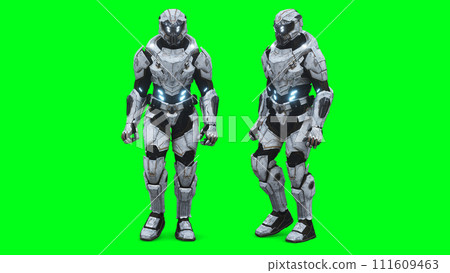 Military futuristic cyborg, robot. 3d rendering. Military futuristic cyborg, robot. 3d rendering. 111609463