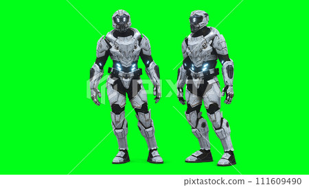 Military futuristic cyborg, robot. 3d rendering. Military futuristic cyborg, robot. 3d rendering. 111609490
