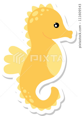 Cute cartoon seahorse sticker design Cute cartoon seahorse sticker design 111609543