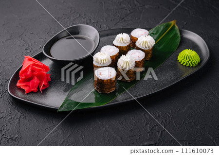 sushi maki with shrimp and Philadelphia cheese sushi maki with shrimp and Philadelphia cheese 111610073