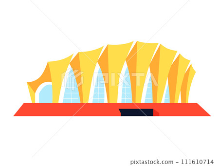 The Shanghai Oriental Sports Center - flat design style single isolated image 111610714