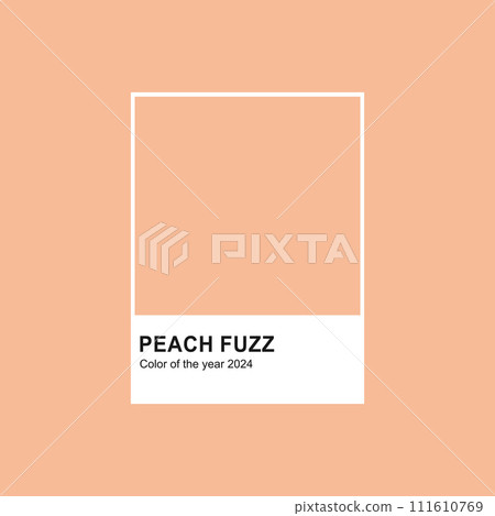Peach fuzz color of the year 2024. Abstract background with square frame. Color concept. Peach fuzz color of the year 2024. Abstract background with square frame. Color concept. 111610769
