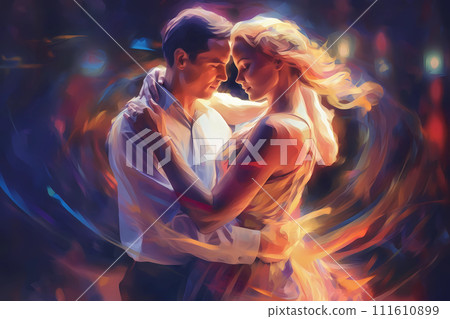 Elegant Dance Couple in Abstract - Stock Illustration [111610899] - PIXTA