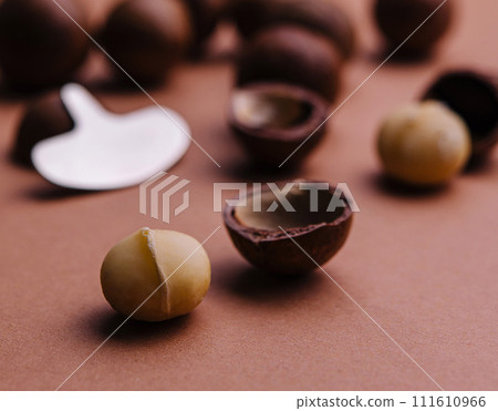 Macadamia nuts close up 111610966