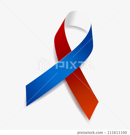Red, white and blue ribbon Military and Troop Support, Patriotism, Remembering September 11, 2001 awareness . Isolated on white background. Vector illustration. Red, white and blue ribbon Military and Troop Support, Patriotism, Remembering September 11, 2001 awareness . Isolated on white background. Vector illustration. 111611100