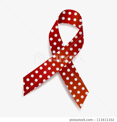 The polka dot awareness ribbon is used to represent those who are suffering from blindness. Isolated on white background. Vector illustration. 111611102
