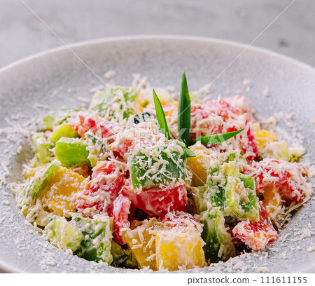 Traditional bulgarian Shopska salad 111611155