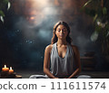 美麗的女人冥想 111611574