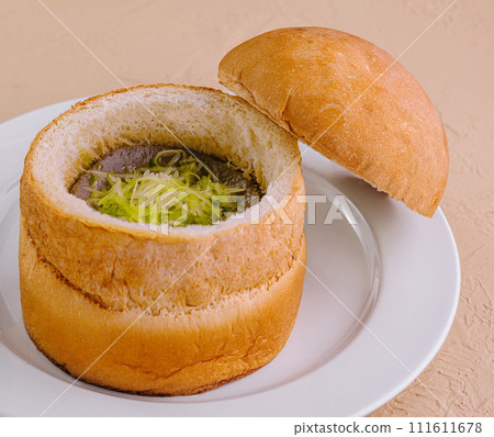 Spinach soup on top view Spinach soup on top view 111611678