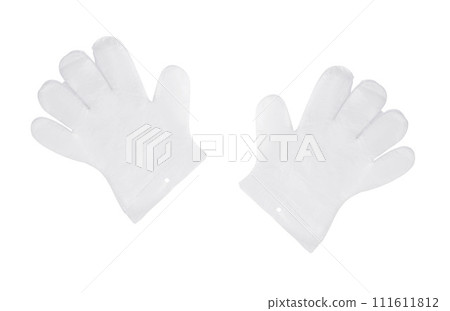 Vinyl protective gloves on white background Vinyl protective gloves on white background 111611812