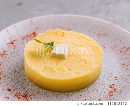 Mashed Potatoes with Butter on plate Mashed Potatoes with Butter on plate 111612152