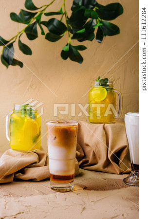 Variety of tropical cocktails and iced coffee 111612284