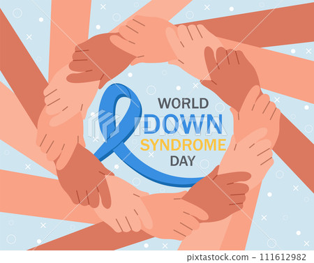 World down syndrome day banner. Down syndrome awareness month. Vector design. 111612982