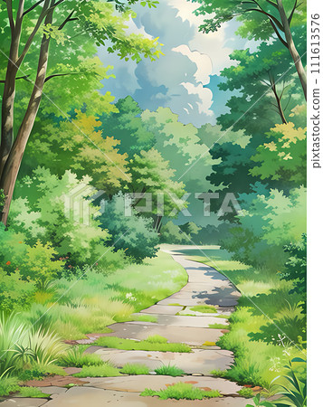 walk in the green forest walk in the green forest 111613576