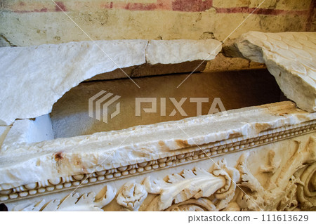 Sarcophagus in church of St. Nicholas in Demre Turkey. Sarcophagus in church of St. Nicholas in Demre Turkey. 111613629