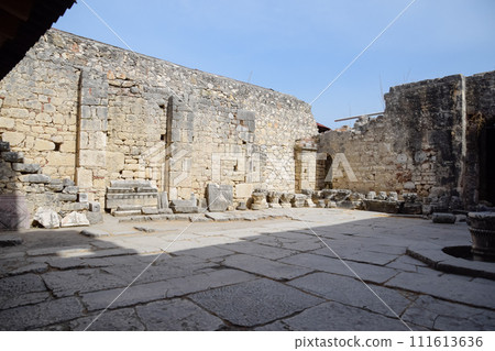 The building of Church of St Nicholas in Turkey, Demre. Walls, antique columns The building of Church of St Nicholas in Turkey, Demre. Walls, antique columns 111613636