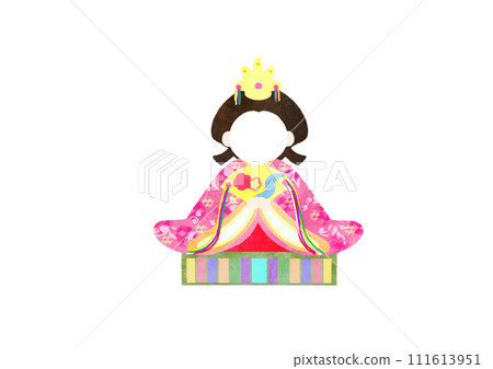 Face synthesis Hina Matsuri Hina doll watercolor illustration 111613951