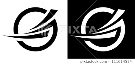 Abstract background with lines in circle. Art design spiral as logo or icon. A black figure on a white background and an equally white figure on the black side. Abstract background with lines in circle. Art design spiral as logo or icon. A black figure on a white background and an equally white figure on the black side. 111614554