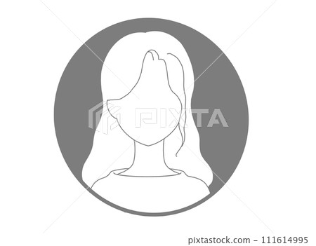 女人簡單的剪影圖標 111614995