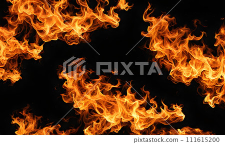 Warm bonfire burning in the night 111615200