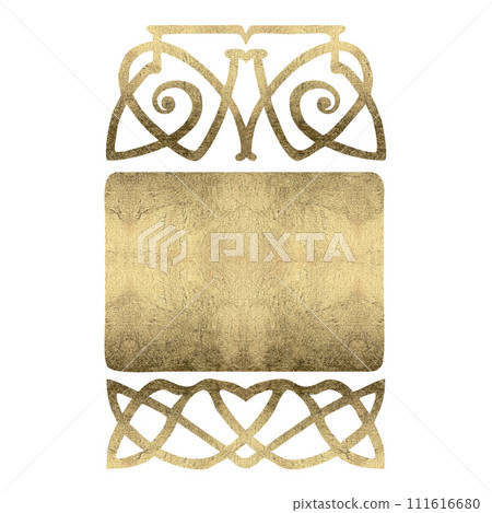 Watercolor gold vintage fantasy frame repeating antique or art deco border for template invitation cards, announcements, fairy games, fairy tales, Halloween, Patrick's day, book titles, scrapbooking Watercolor gold vintage fantasy frame repeating antique or art deco border for template invitation cards, announcements, fairy games, fairy tales, Halloween, Patrick's day, book titles, scrapbooking 111616680