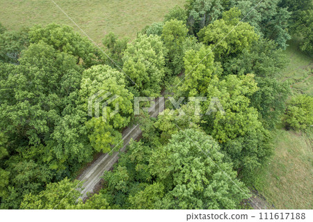 recreational Katy Trail in MIssouri - aerial view recreational Katy Trail in MIssouri - aerial view 111617188