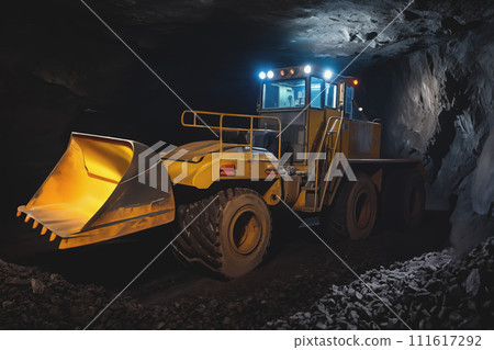 Coal mining. Underground Mining Loader in mine.  111617292