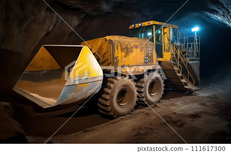 Coal mining. Underground Mining Loader in mine.  111617300