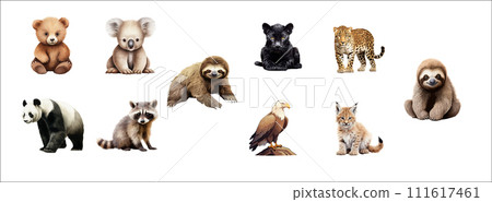 Collection of Adorable and Realistic Animal Illustrations Featuring Various Species Vector Collection of Adorable and Realistic Animal Illustrations Featuring Various Species Vector 111617461
