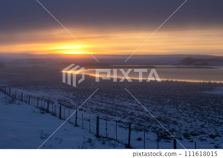 Sunset at the Myvatn lake, North Iceland Sunset at the Myvatn lake, North Iceland 111618015