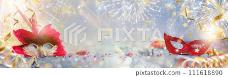 Carnival celebration in Europe. Party decoration. 111618890