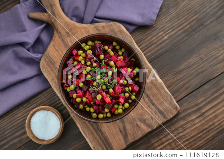 Vinegret - traditional Russian vegetable salad 111619128