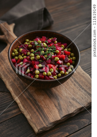 Vinegret - traditional Russian vegetable salad 111619149