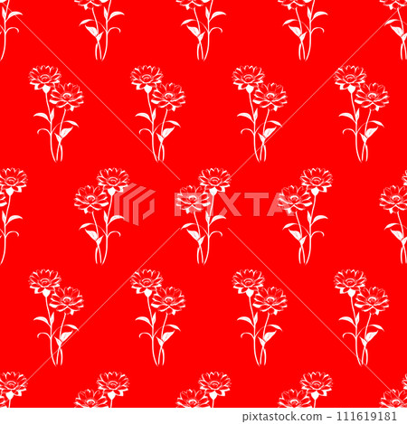 seamless pattern of white flowers on a red background, texture, background 111619181
