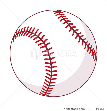 baseball ball - color vector silhouette symbol illustration, white background 111619361