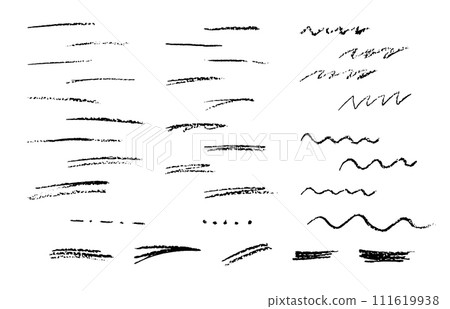 Black charcoal crayon underlines set Black charcoal crayon underlines set 111619938