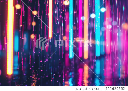 AI-generated content. Abstract of bright digital rain of vertical colorful lines. Generative AI AI-generated content. Abstract of bright digital rain of vertical colorful lines. Generative AI 111620262