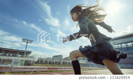 AI image generation running woman 111620954