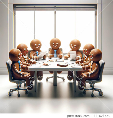 與薑餅人的辦公室會議標籤 111621660