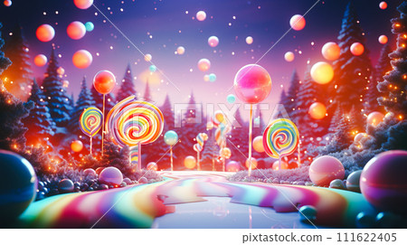 童話世界和色彩繽紛的甜點“AI生成圖像” 111622405