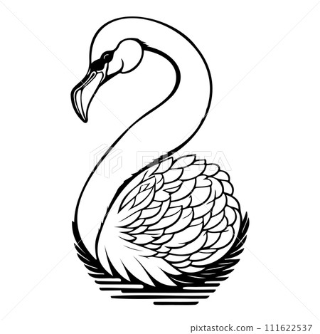 swan goose animal hand draw black colour logo symbol perfect. swan goose animal hand draw black colour logo symbol perfect. 111622537